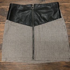 Promesa Houndstooth Wool Blend Zipper Skirt Large